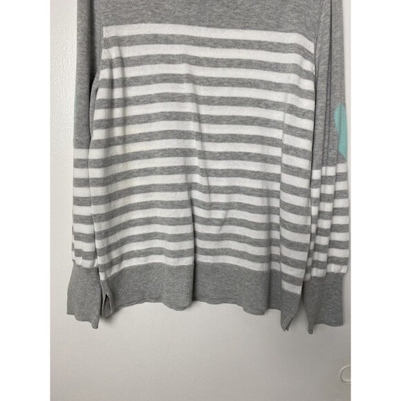 Time And Tru Sweater Top Gray Striped Size XL Pullover Long Sleeve 16-18 - Picture 13 of 13
